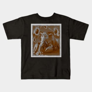 AI generated lobster elephant with daisies Kids T-Shirt